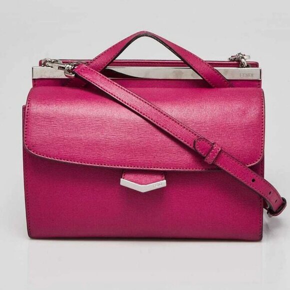 Fendi Purple Saffiano Leather Demi Jour Small Bag - Picture 1 of 12